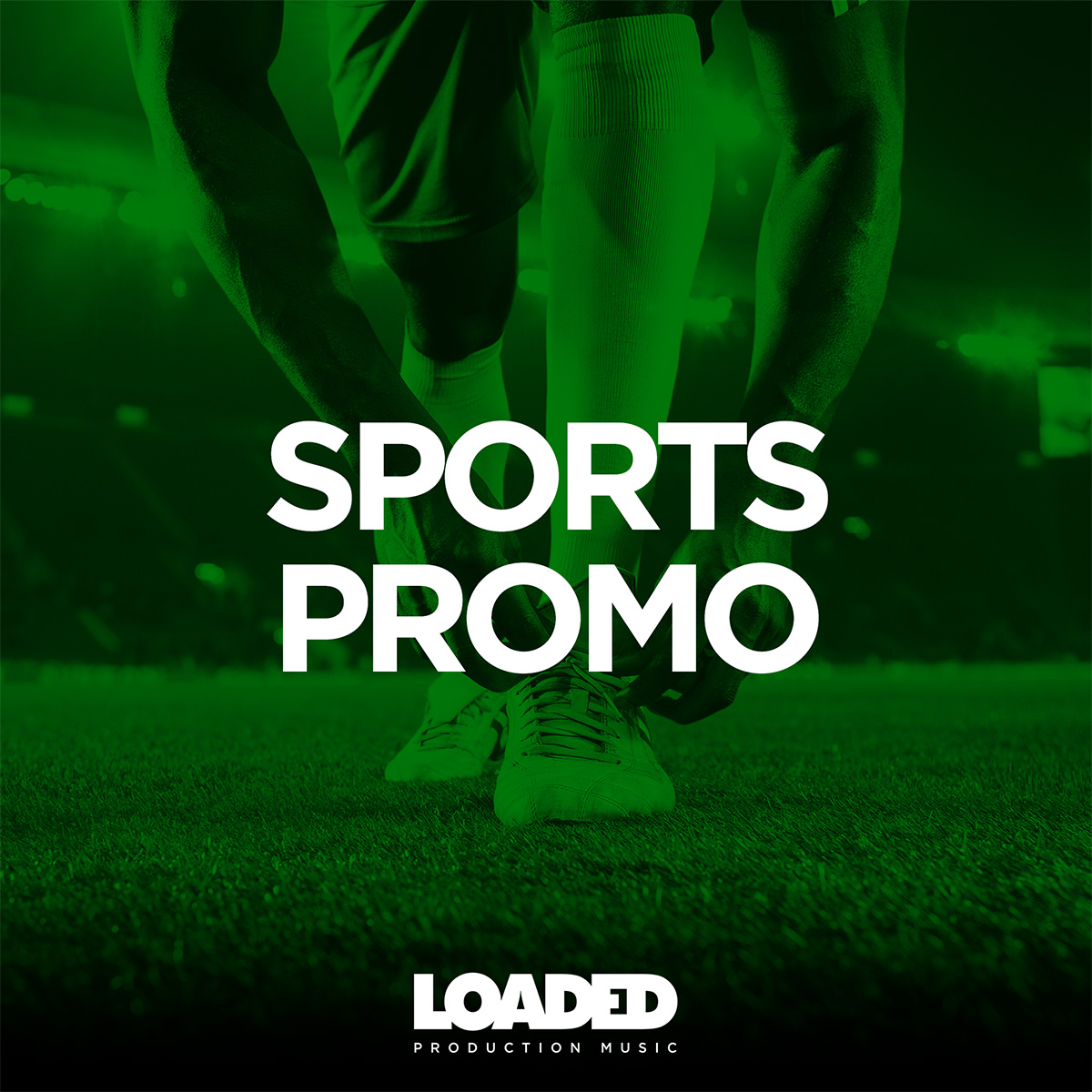 Sport Promo artwork with man lacing up football boots
