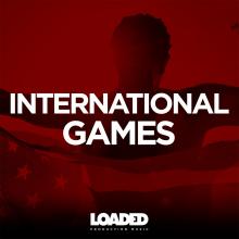 Playlist for International Games with USA athlete on red background